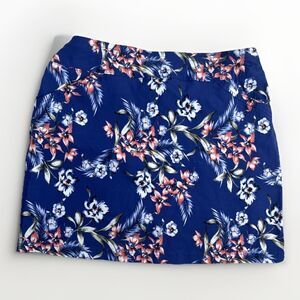 Mario Serrani Comfort Stretch Skort Floral Blue Golf Tennis Athletic Women’s L